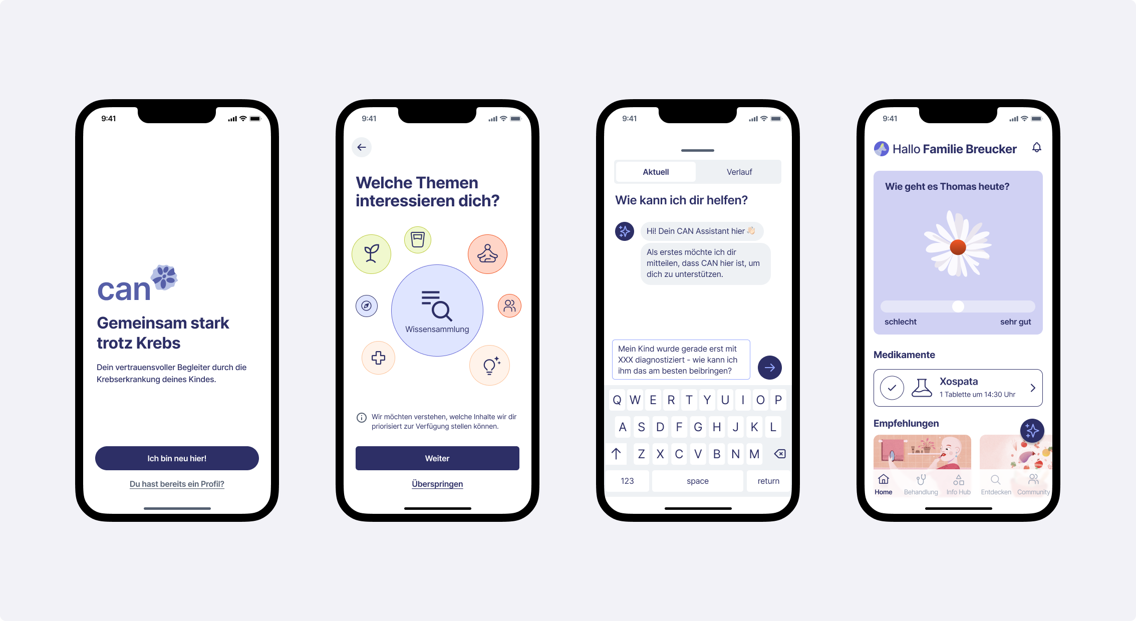 CanHelp app screens